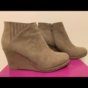Taupe colored booties